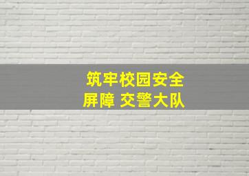 筑牢校园安全屏障 交警大队